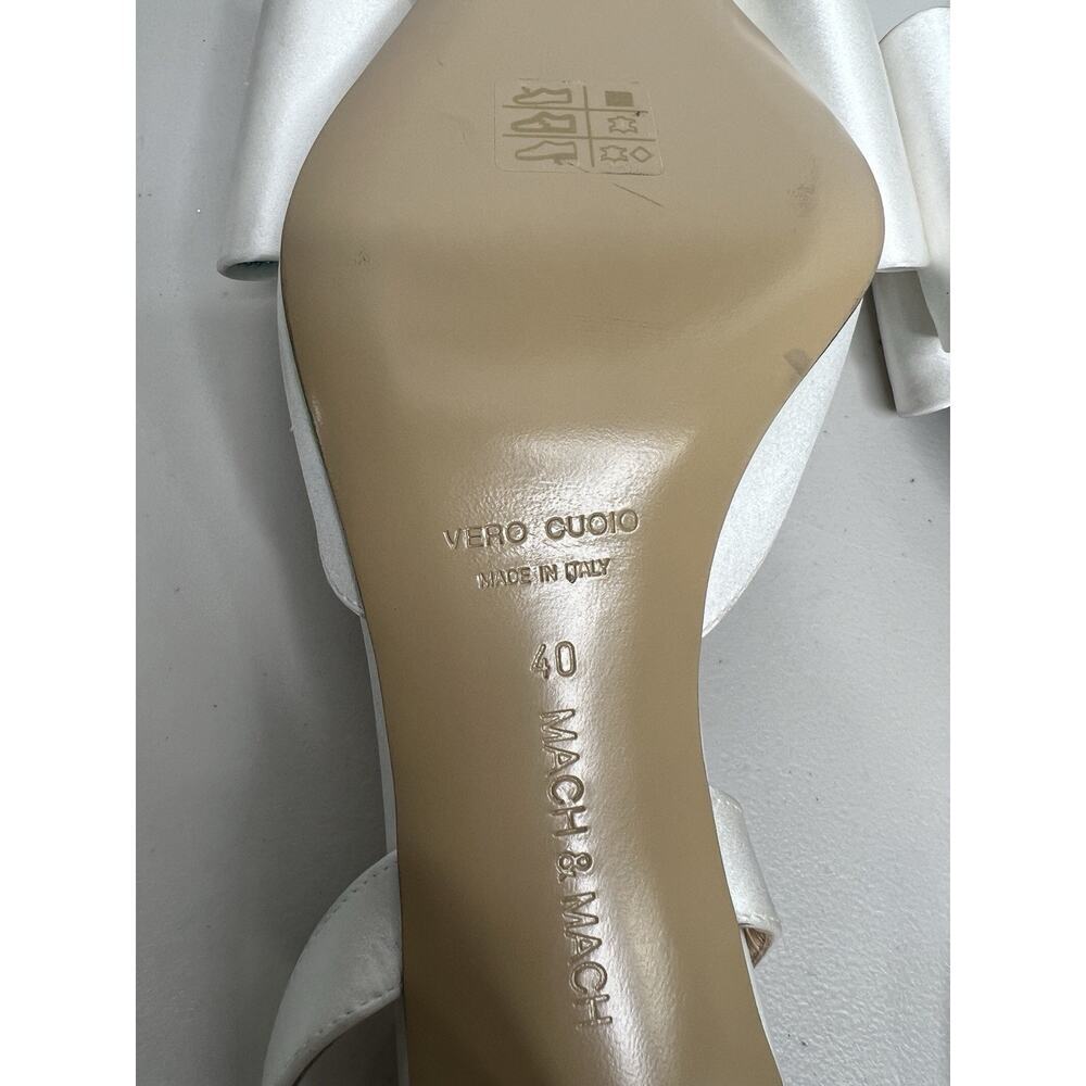 Mach & Mach White Le Cadeau Slingback Pumps Heels Women’s Size 39.5/40 - Picture 12 of 14
